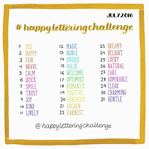 Happy Lettering Challenge 2016