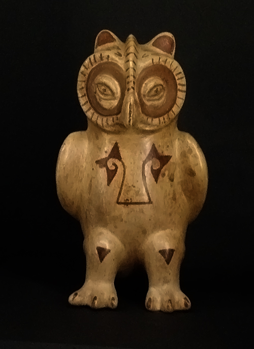 Vase à anse en étrier représentant un hibou - Culture Mochica (150 - 850 ap. J.-C.)
