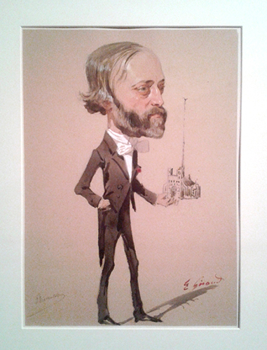 Caricature d'Eugène Viollet-le-Duc, par Eugène Giraud